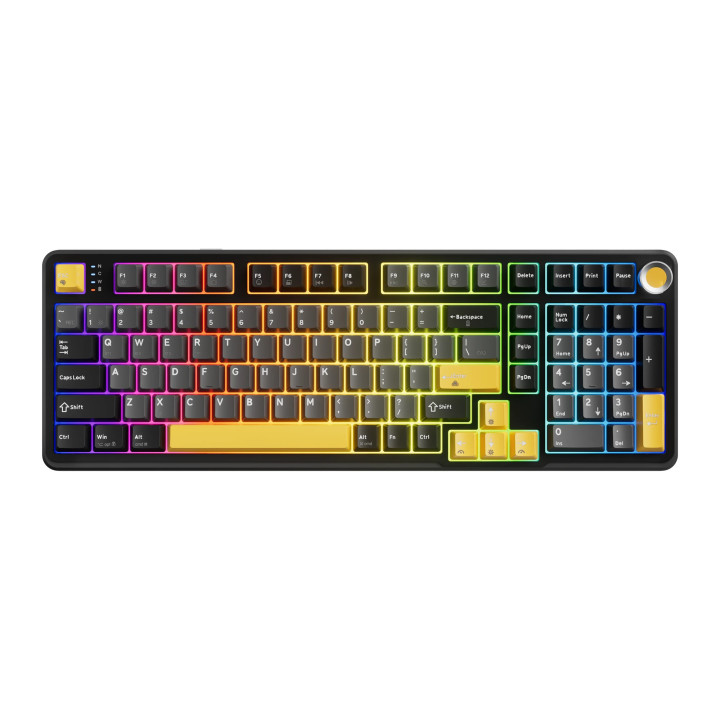 Безжична механична геймърска клавиатура Marvo Titan 98 KG986W Black, Banana Crystal [Linear] - MARVO-KG986W-BK