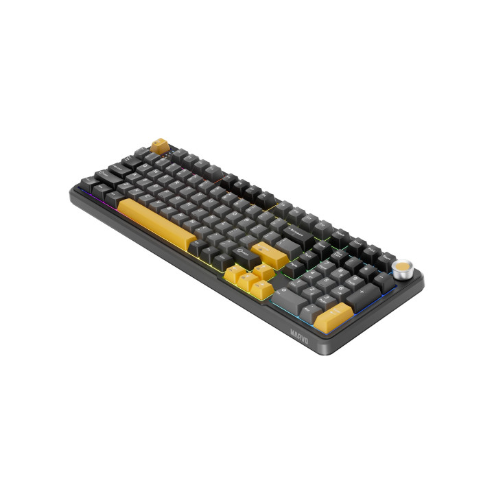 Безжична механична геймърска клавиатура Marvo Titan 98 KG986W Black, Banana Crystal [Linear] - MARVO-KG986W-BK