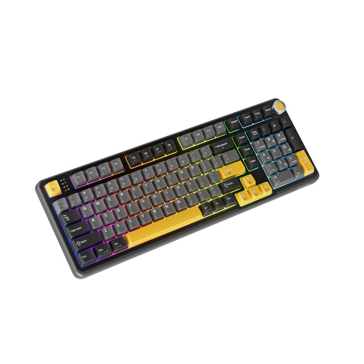 Безжична механична геймърска клавиатура Marvo Titan 98 KG986W Black, Banana Crystal [Linear] - MARVO-KG986W-BK