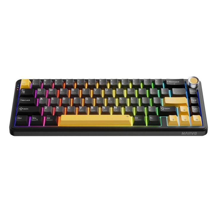 Безжична механична геймърска клавиатура Marvo Titan 65 KG984W Black, Banana Crystal [Linear] - MARVO-KG984W-BK