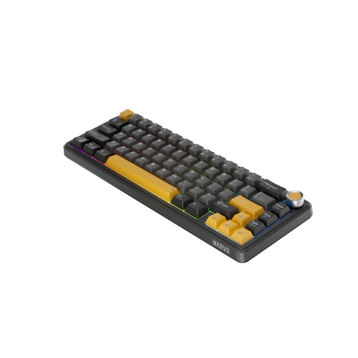 Безжична механична геймърска клавиатура Marvo Titan 65 KG984W Black, Banana Crystal [Linear] - MARVO-KG984W-BK