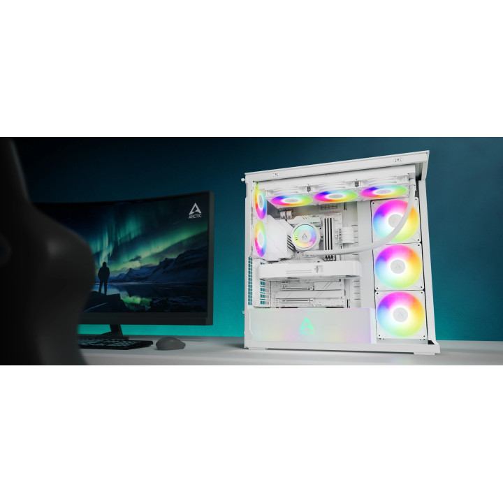 Кутия за компютър Arctic Xtender White, E-ATX, 5 A-RGB Fans included - ACPCC00014A