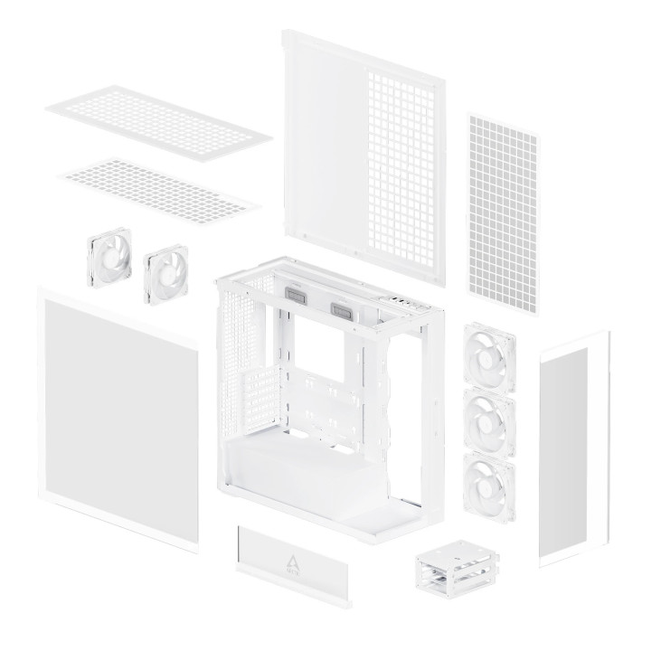 Кутия за компютър Arctic Xtender White, E-ATX, 5 A-RGB Fans included - ACPCC00014A