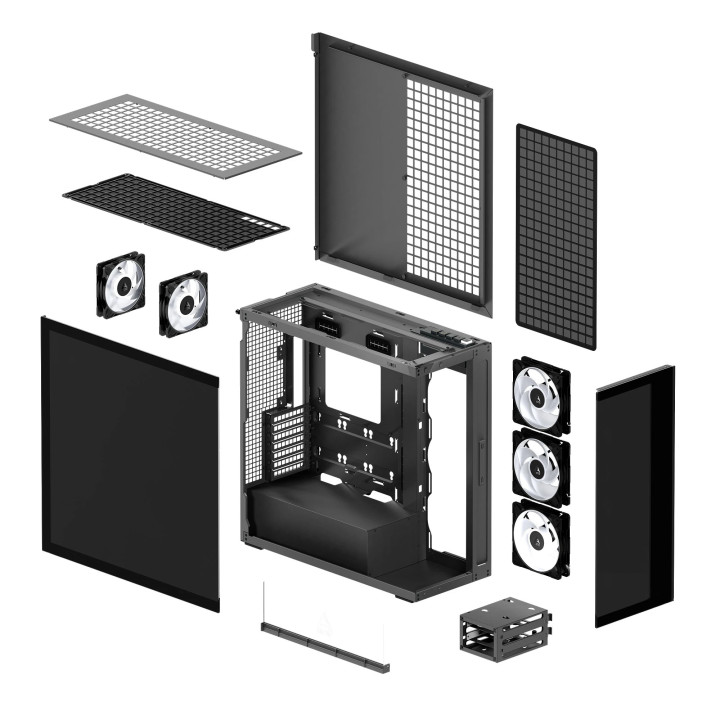 Кутия за компютър Arctic Xtender Mirror Black, E-ATX, 5 A-RGB Fans included - ACPCC00018A