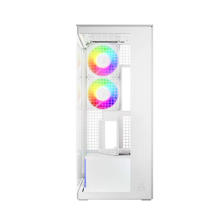 Кутия за компютър Arctic Xtender VG White, E-ATX, PCIe Gen 4 riser included, 5 A-RGB Fans included - ACPCC00017A