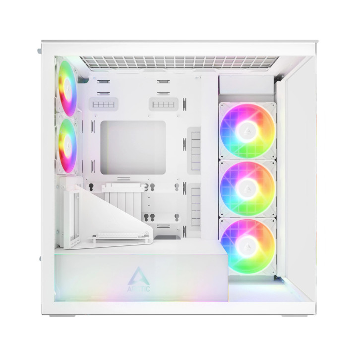 Кутия за компютър Arctic Xtender VG White, E-ATX, PCIe Gen 4 riser included, 5 A-RGB Fans included - ACPCC00017A