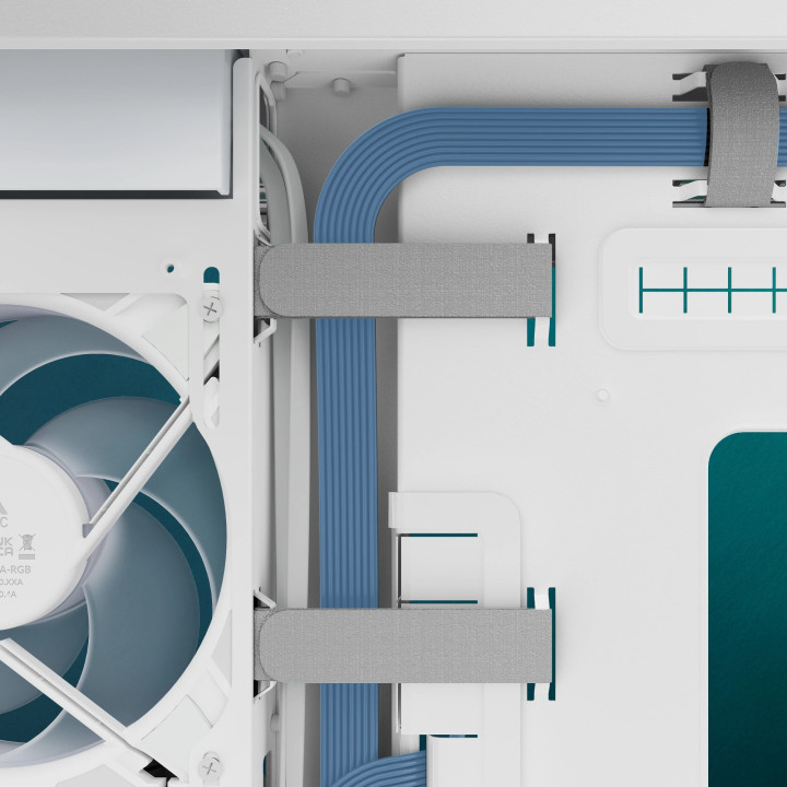 Кутия за компютър Arctic Xtender VG White, E-ATX, PCIe Gen 4 riser included, 5 A-RGB Fans included - ACPCC00017A