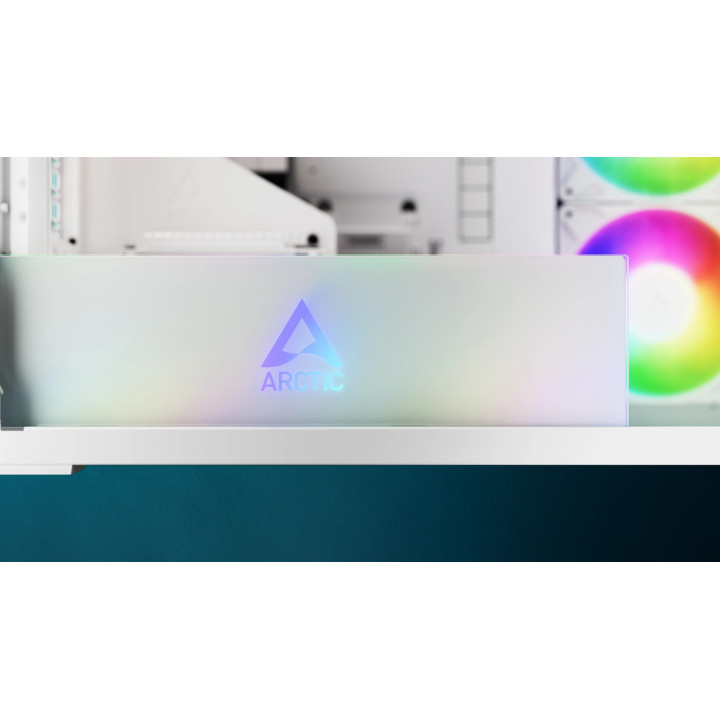Кутия за компютър Arctic Xtender VG White, E-ATX, PCIe Gen 4 riser included, 5 A-RGB Fans included - ACPCC00017A