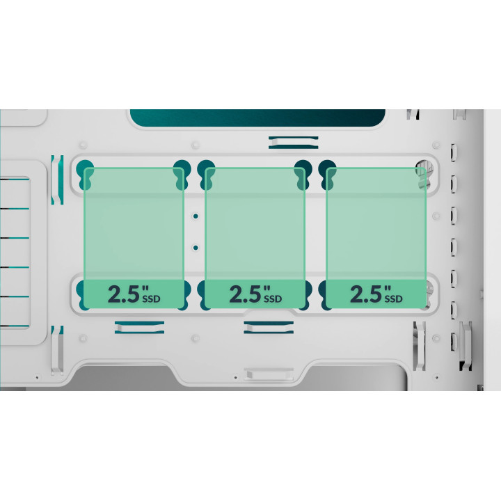 Кутия за компютър Arctic Xtender VG White, E-ATX, PCIe Gen 4 riser included, 5 A-RGB Fans included - ACPCC00017A