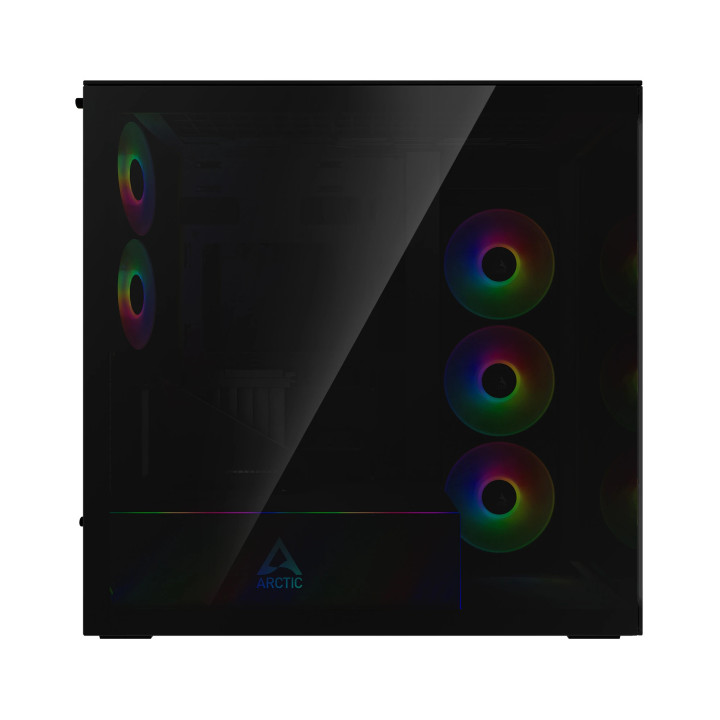 Кутия за компютър Arctic Xtender VG Black, E-ATX, PCIe Gen 4 riser included, 5 A-RGB Fans included - ACPCC00016A