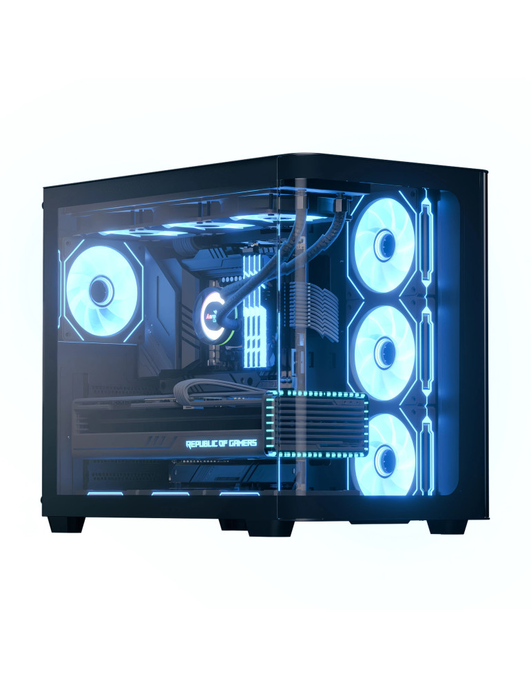 Кутия за компютър AeroCool P500C-G-BK-v1, ATX, 4 x 120 mm Infinity Mirror A-RGB - ACCM-PN01043.11