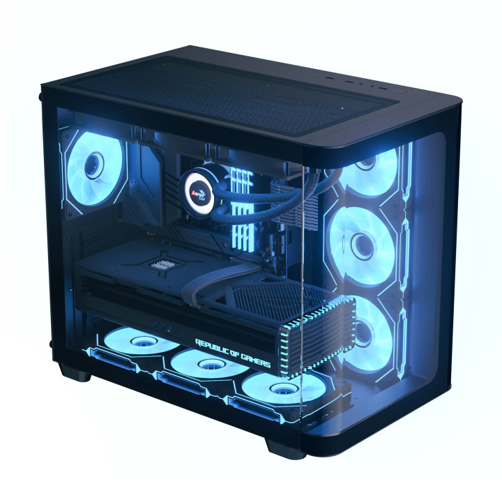Кутия за компютър AeroCool P500C-G-BK-v1, ATX, 4 x 120 mm Infinity Mirror A-RGB - ACCM-PN01043.11