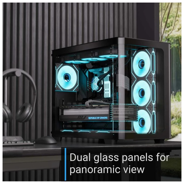 Кутия за компютър AeroCool P500C-G-BK-v1, ATX, 4 x 120 mm Infinity Mirror A-RGB - ACCM-PN01043.11