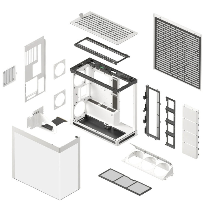Кутия за компютър HAVN HS 420 VGPU Edition White, E-ATX, PCIe Gen 5 riser included - HVN-CA-HS420-07