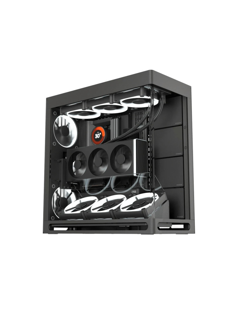 Кутия за компютър HAVN HS 420 VGPU Edition Black, E-ATX, PCIe Gen 5 riser included - HVN-CA-HS420-08