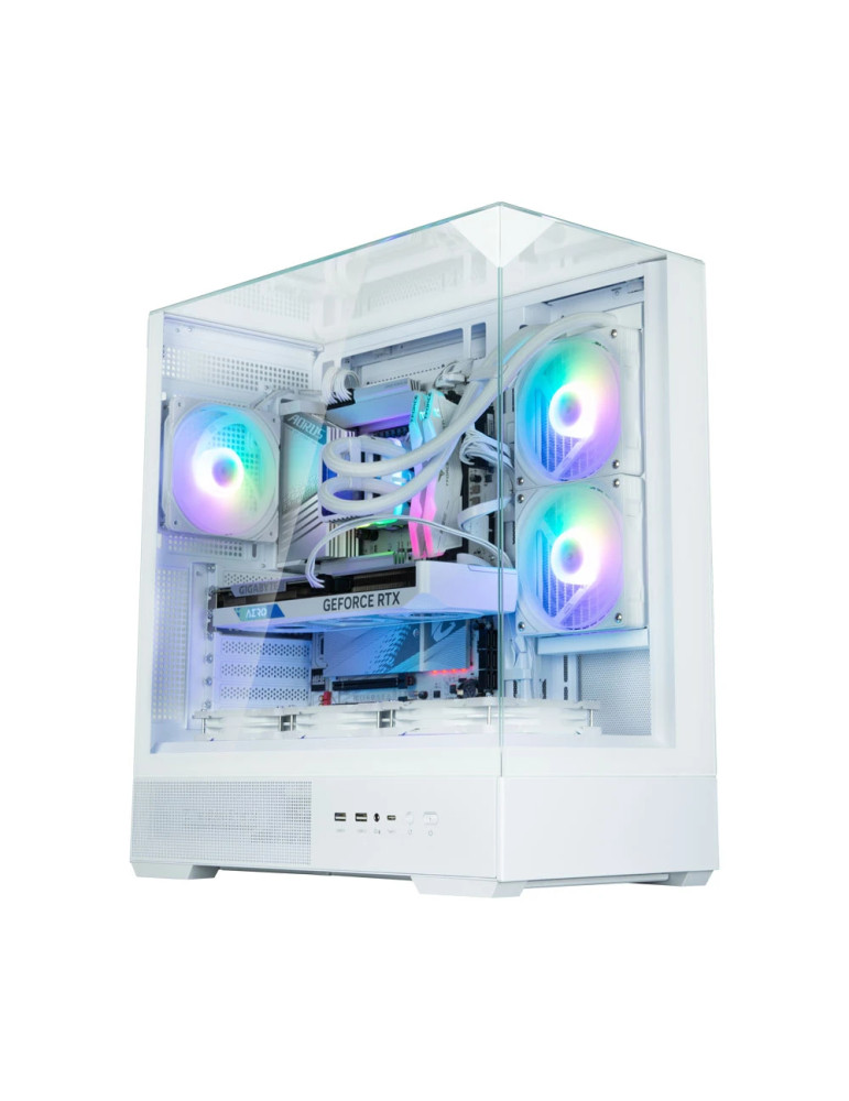 Кутия за компютър Zalman P40 Prism White, ATX - ZM-P40-PRISM-WH