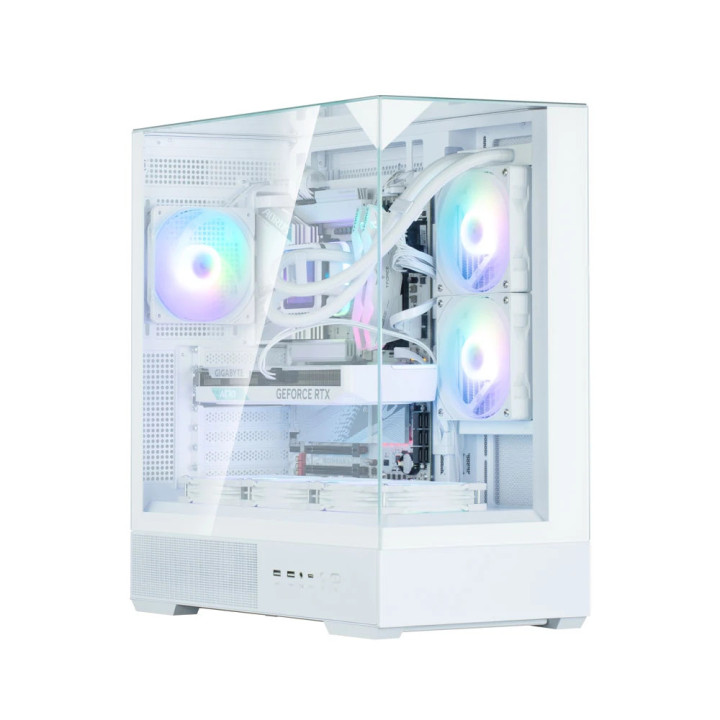 Кутия за компютър Zalman P40 Prism White, ATX - ZM-P40-PRISM-WH