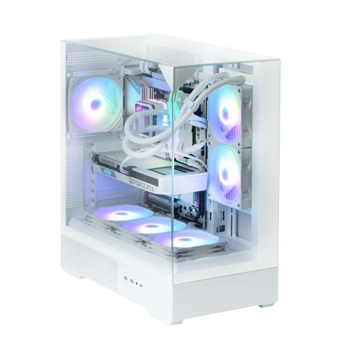 Кутия за компютър Zalman P40 Prism White, ATX - ZM-P40-PRISM-WH