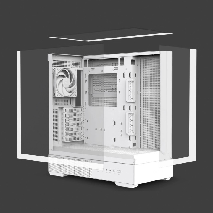 Кутия за компютър Zalman P40 Prism White, ATX - ZM-P40-PRISM-WH