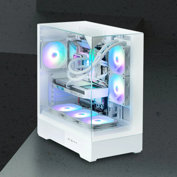 Кутия за компютър Zalman P40 Prism White, ATX - ZM-P40-PRISM-WH