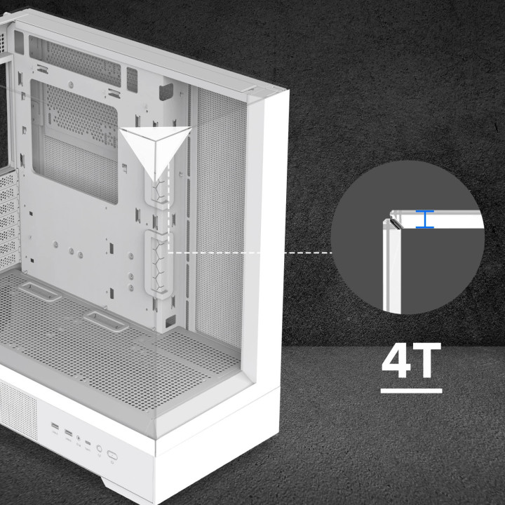 Кутия за компютър Zalman P40 Prism White, ATX - ZM-P40-PRISM-WH