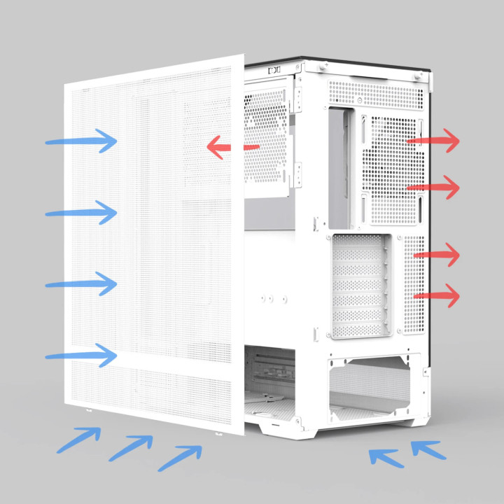 Кутия за компютър Zalman P40 Prism White, ATX - ZM-P40-PRISM-WH