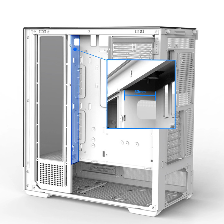 Кутия за компютър Zalman P40 Prism White, ATX - ZM-P40-PRISM-WH
