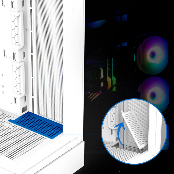 Кутия за компютър Zalman P40 Prism White, ATX - ZM-P40-PRISM-WH