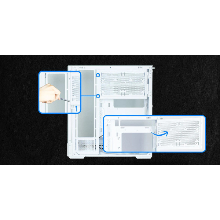 Кутия за компютър Zalman P40 Prism White, ATX - ZM-P40-PRISM-WH