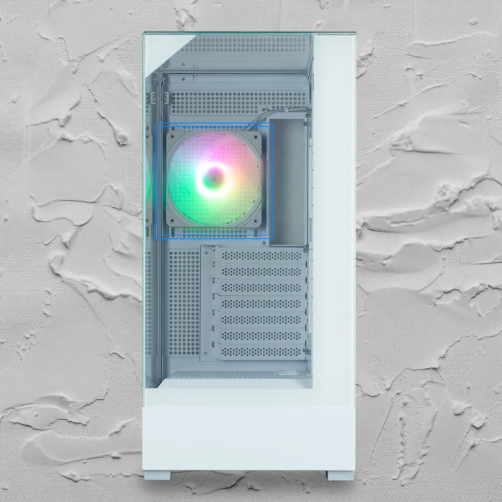 Кутия за компютър Zalman P40 Prism White, ATX - ZM-P40-PRISM-WH