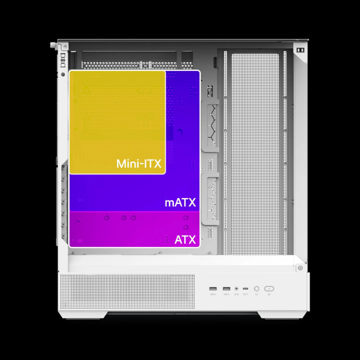 Кутия за компютър Zalman P40 Prism White, ATX - ZM-P40-PRISM-WH