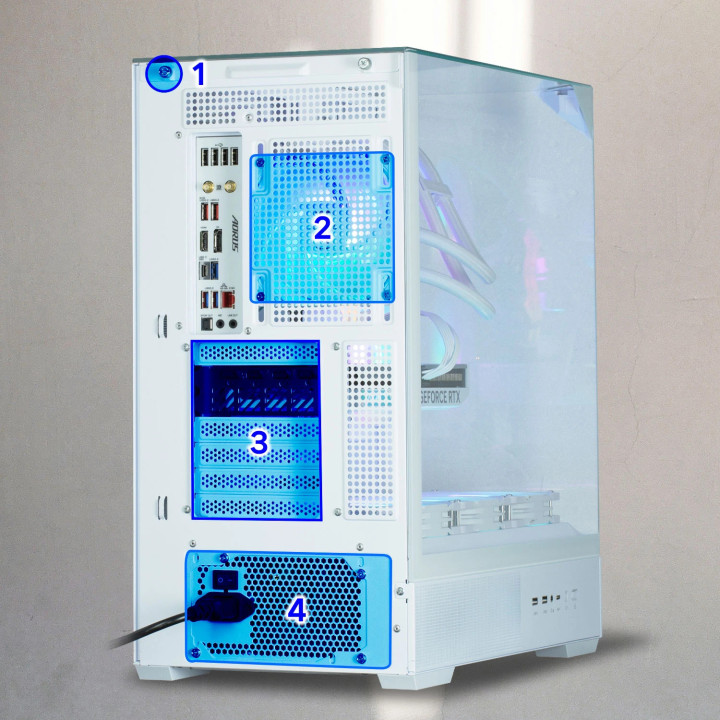 Кутия за компютър Zalman P40 Prism White, ATX - ZM-P40-PRISM-WH
