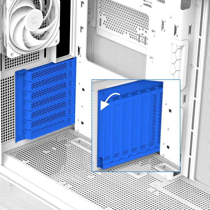 Кутия за компютър Zalman P40 Prism White, ATX - ZM-P40-PRISM-WH