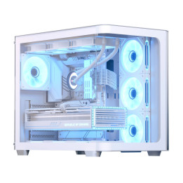 Кутия за компютър AeroCool P500C-G-WT-v1, ATX, 4 x 120 mm Infinity Mirror A-RGB - ACCM-PN01043.21
