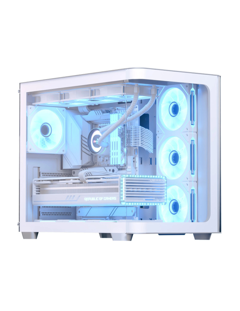 Кутия за компютър AeroCool P500C-G-WT-v1, ATX, 4 x 120 mm Infinity Mirror A-RGB - ACCM-PN01043.21