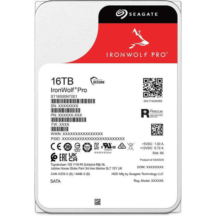 Твърд диск Seagate IronWolf 16TB, 256MB Cache, SATA 6.0Gb/s - ST16000NT001