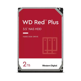 Твърд диск Western Digital Red PLUS NAS, 2TB, 5400rpm, Cache 64MB, SATA 3 - WD20EFPX