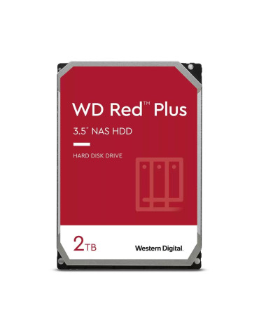 Твърд диск Western Digital Red PLUS NAS, 2TB, 5400rpm, Cache 64MB, SATA 3 - WD20EFPX