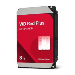 Твърд диск Western Digital Red Plus, 8TB NAS, 3.5", 256MB, 5640RPM - WD80EFPX