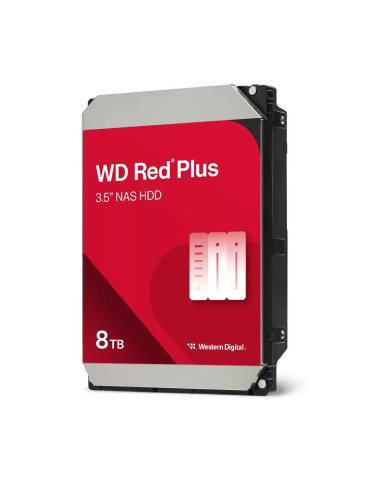 Твърд диск Western Digital Red Plus, 8TB NAS, 3.5", 256MB, 5640RPM - WD80EFPX