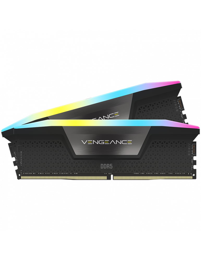 RAM памет Corsair 64GB(2x32GB) 6000MHz DDR5, 36-36-36-76, VENGEANCE RGB, Black PCB, 1.4V - CMH64GX5M2B6000C30