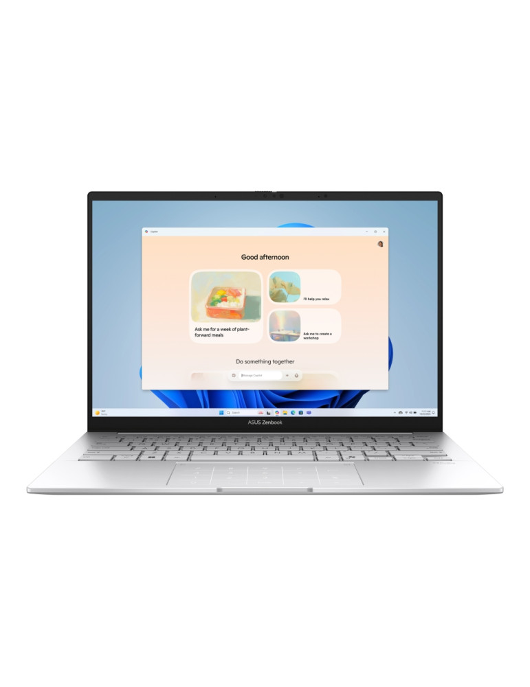 Лаптоп Asus Zenbook UX3405CA-QL278, Intel Core Ultra 5 225H, 14" OLED, (1920 x 1200), 16GB LPDDR5X RAM, 1TB SSD, No OS, AI, Foggy Silver   Stylus - 90NB14W4-M00V00