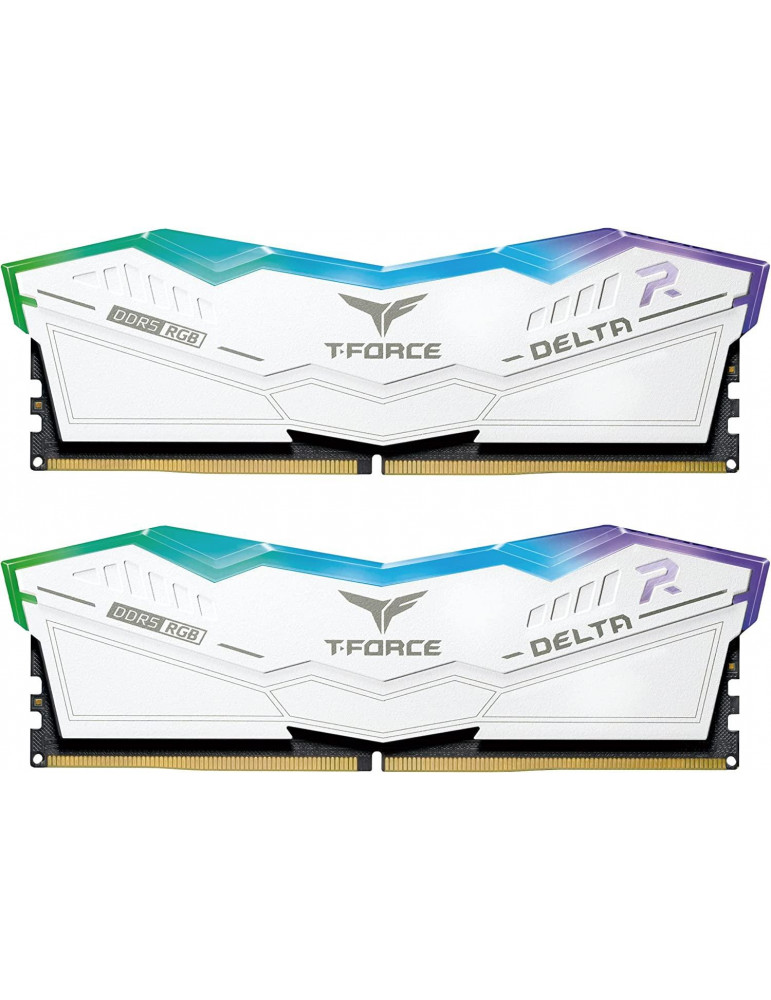 RAM памет Team Group 32GB(2x16GB) 6000MHz DDR5 CL38 T-Force Delta RGB White - FF4D532G6000HC38ADC01