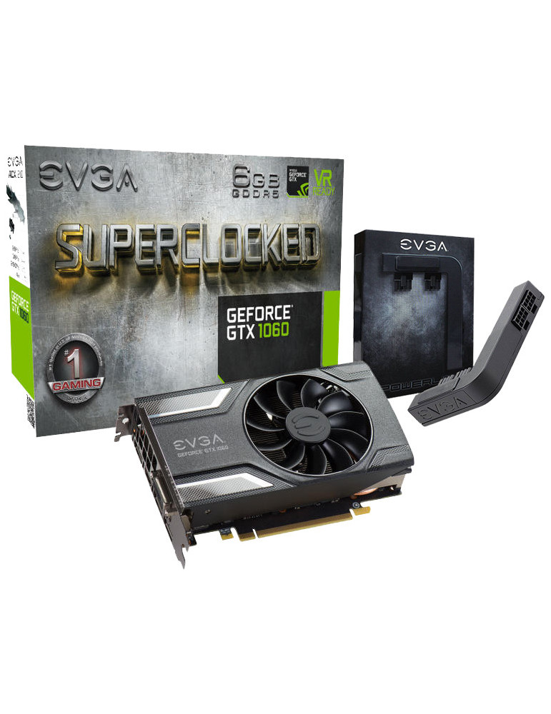 Видео карта EVGA NVIDIA GeForce GTX 1060 SC GAMING 6 GB GDDR5, 06G-P4-6163-KR   Подарък Адаптер EVGA POWERLINK 2x8pn 1x6pin GLB
