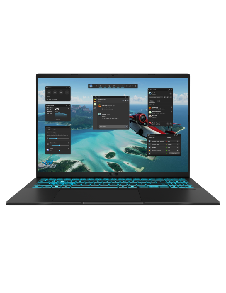 Лаптоп Asus V16 V3607VU-RP201, Intel Core 5 210H, 16" WUXGA, LED Backlit, 144Hz, 16GB RAM, 1TB SSD, Intel Graphics, NVIDIA GeForce RTX 4050 6GB GDDR6 - 90NB15Q1-M00RV0