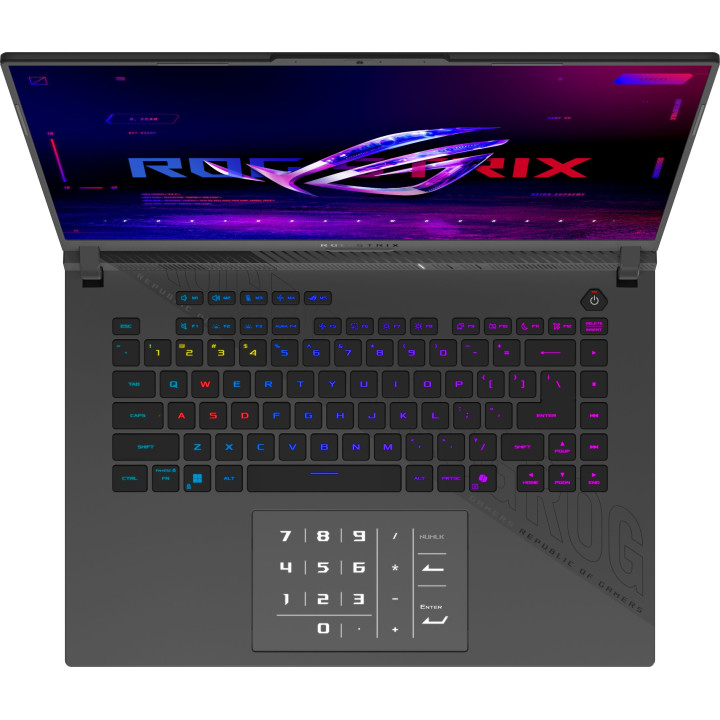 Лаптоп Asus ROG Strix G16 G614FR-S5129W, AMD Ryzen 9 9955HX3D 2.5GHz, 16" 2.5K, WQXGA, 240Hz, IPS 500nits, 32GB RAM, 2TB SSD, NVIDIA GeForce RTX 5070 Ti 12GB GDDR7, Win 11 Home - 90NR0NK7-M00910