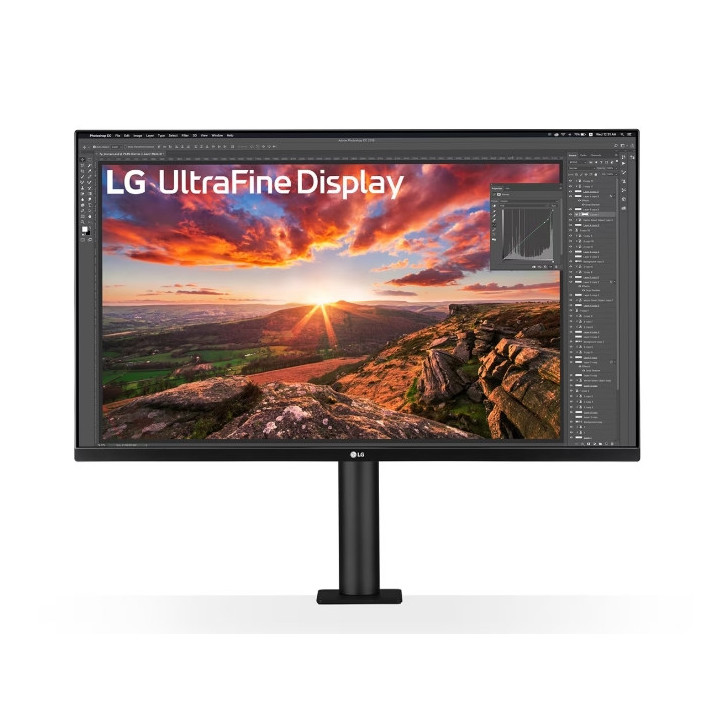 Монитор LG 32UN880K-B, 31.5" UltraFine Ergo 4K, IPS AG, DCI-P3 95%, 5ms, 350 cd/m2, 1000:1, 3840x2160, HDR 10, USB Type-C 60W, USB, HDMI, DP, AMD FreeSync, 5Wx2, LG Switch, Reader Mode, Tilt/Height/Swivel/Pivot/ Extend/Retract, Black