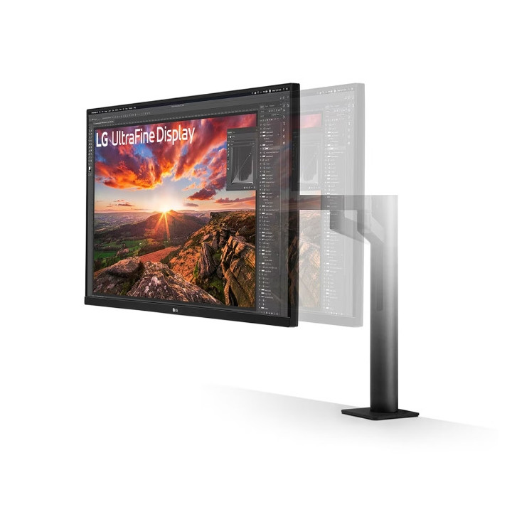 Монитор LG 32UN880K-B, 31.5" UltraFine Ergo 4K, IPS AG, DCI-P3 95%, 5ms, 350 cd/m2, 1000:1, 3840x2160, HDR 10, USB Type-C 60W, USB, HDMI, DP, AMD FreeSync, 5Wx2, LG Switch, Reader Mode, Tilt/Height/Swivel/Pivot/ Extend/Retract, Black