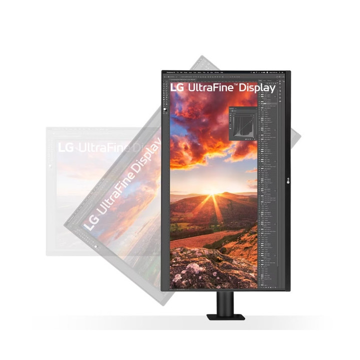 Монитор LG 32UN880K-B, 31.5" UltraFine Ergo 4K, IPS AG, DCI-P3 95%, 5ms, 350 cd/m2, 1000:1, 3840x2160, HDR 10, USB Type-C 60W, USB, HDMI, DP, AMD FreeSync, 5Wx2, LG Switch, Reader Mode, Tilt/Height/Swivel/Pivot/ Extend/Retract, Black