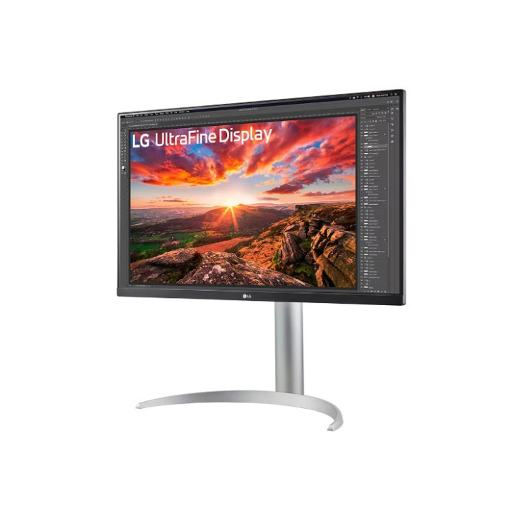 Монитор LG 27UP850K-W, 27" UltraFine UHD, IPS 4K, 5ms, 1200:1, 400cd/m2, 3840 x 2160, DCI-P3 95%, HDR 400, HDMI, USB-C, PD- 96 W, DP, Reader mode, Dynamic Action Sync, Tilt, Height (Range), Swivel, 2x5W, LG Switch, Black